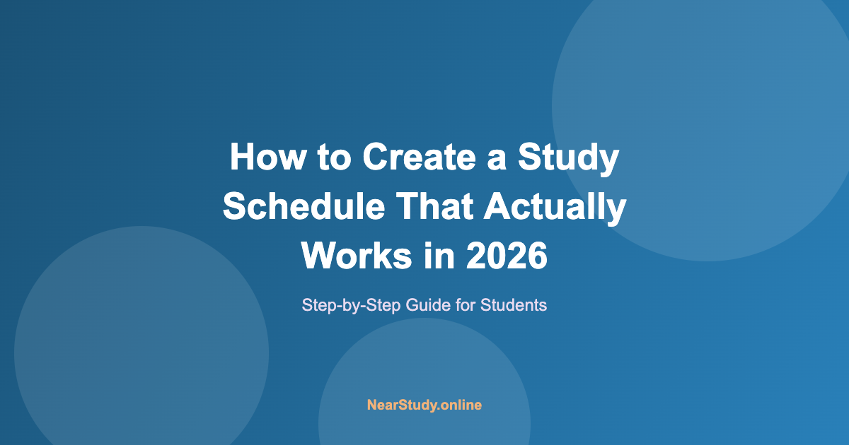 Study schedule guide for students 2026